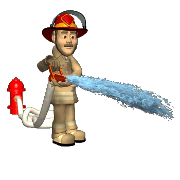 bombero con manguera