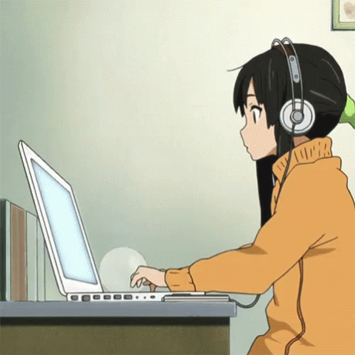 computadora anime chica