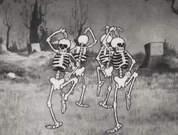halloween esqueletos bailando