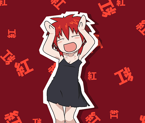 anime red hair dancing