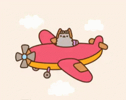 gatito en avion dibujos