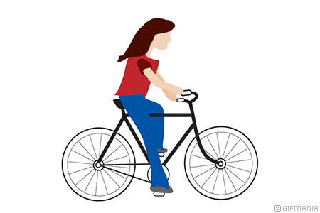 mujer en bicicleta
