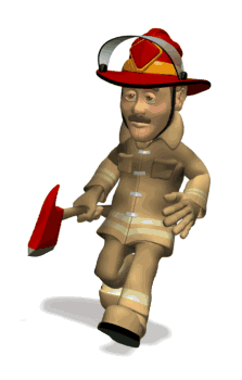 bombero con hacha d