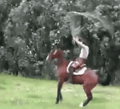 saltando a la comba a caballo