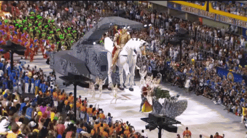 carnaval desfile carroza gigante caballo