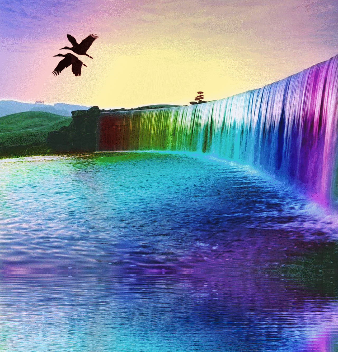 cascada multicolor