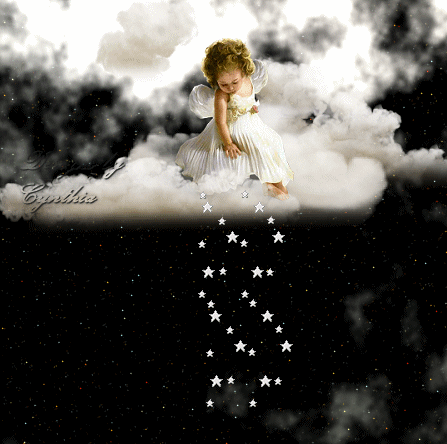 angel lanzando estrellas