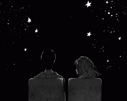 pareja mirando estrellas estrella fugaz
