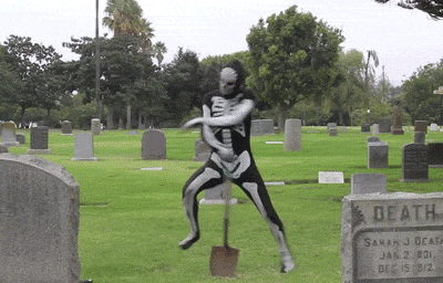 baile esqueleto cementerio