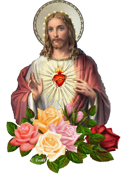 jesus corazon rosas