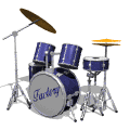 drum set playing blue md wht